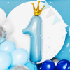 Large standing number 1 light blue