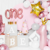 Large number 1 crown light pink