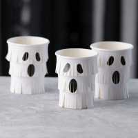 Cups Fringe Ghosts White