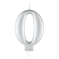 Candle number 0 silver