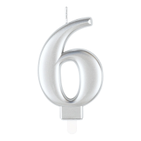 Candle number 6 silver