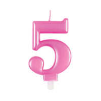 Candle number 5 met pink