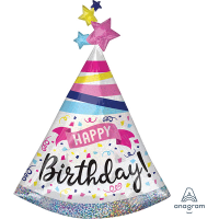 Holographic supershape happy bday sparkle