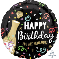 Standard happy birthday gold bubbly