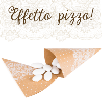 Kraft paper cones white lace