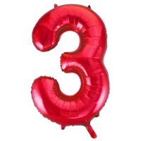 Large number 3 red