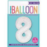 Large number 8 white