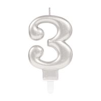 Candle number 3 silver