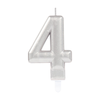 Candle number 4 silver