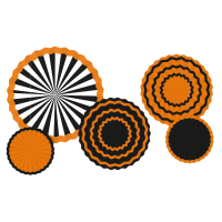 Hanging fans metallic black orange white