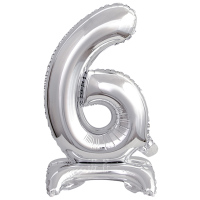 Mini number 6 with stand silver