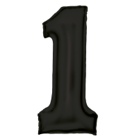 Large number 1 silk lustre black
