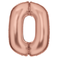 Large number 0 silk lustre rose gold