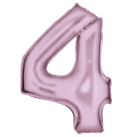 Large number 4 silk lustre pastel pink