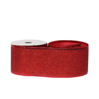 Ribbon Glitter 63mm Red Wire