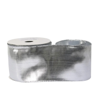 Ribbon metallic 63mm silver edge