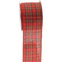 Ribbon Tartan Wire Edge 63mm