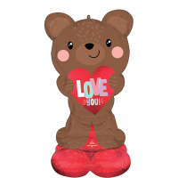 Airloonz satin brown love bear