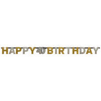 Banner 40 celebration silver & gold