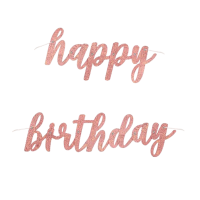 Banner rose gold happy birthday