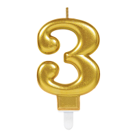 Candle number 3 gold