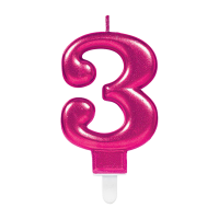 Candle number 3 pink
