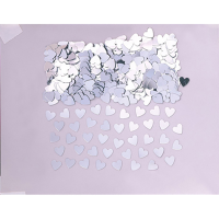 Confetti sparkle hearts silver