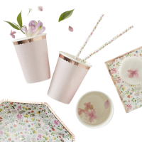 Cups paper polka rose gold