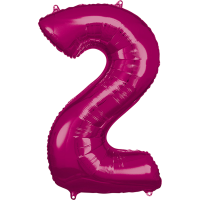 Large number 2 pink
