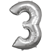 Large number 3 silver