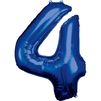 Large number 4 blue