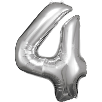 Large number 4 silver amscan