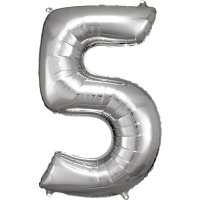 Large number 5 silver amscan