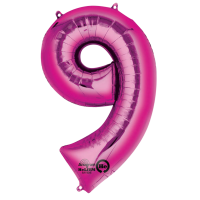 Large number 9 magenta