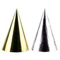 Party cone hats golden wishes