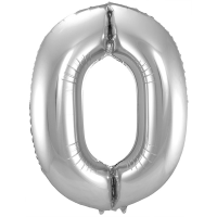 Large number 0 silver