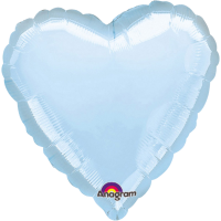 Standard heart metallic pearl pastel blue