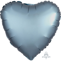 Standard heart satin luxe steel blue