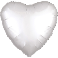 Standard heart satin luxe white