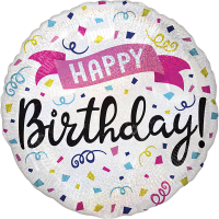 Standard holographic happy birthday sparkle banner