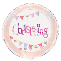 Standard pink bunting christening
