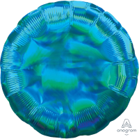 Standard round holographic iridescent cyan