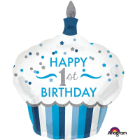 Supershape 1st birthday cupcake boy