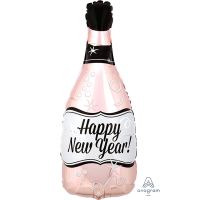 Supershape hny rose gold bubbly bottle