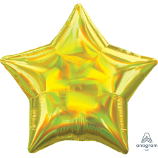 STANDARD STAR HOLOGRAPHIC IRIDESCENT YELLOW STAR