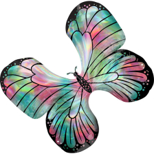 SUPERSHAPE HOLOGRAPHIC TEAL&PINK BUTTERFLY