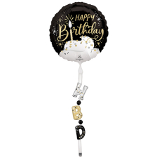 4653001<br>Black Silver Gold Bday Tail
