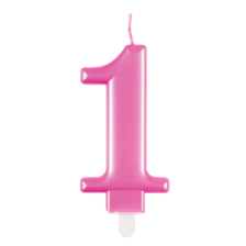 Candle Number 1 Met Pink