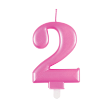 CANDLE NUMBER 2 MET PINK