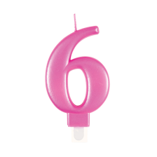 CANDLE NUMBER 6 MET PINK